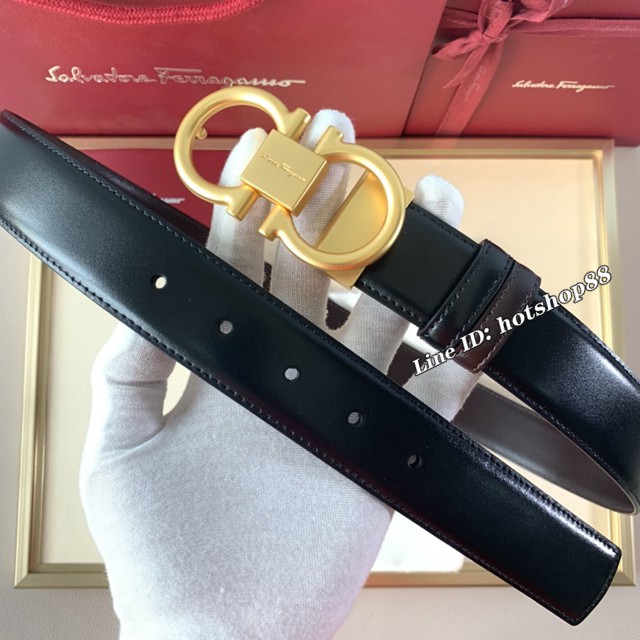 菲拉格慕專櫃款男士皮帶 Ferragamo精品銅扣腰帶  jjp1951